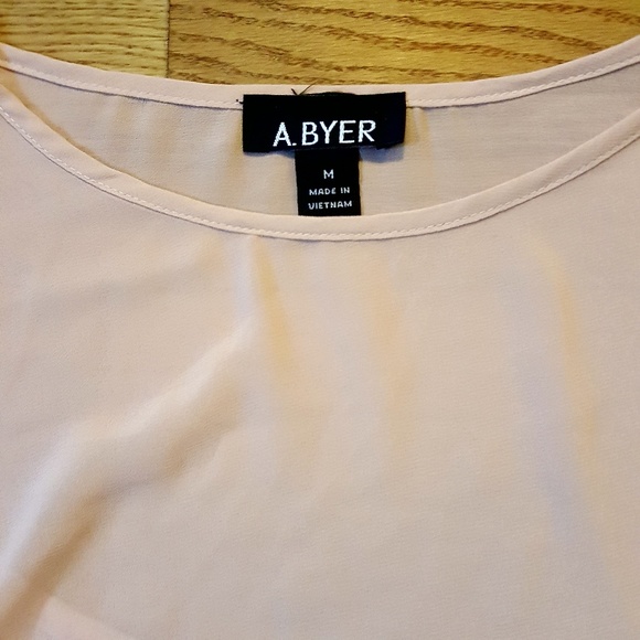 A. Byer Blush Sheer Top Built in Cami Sz M NWT - Picture 2 of 5